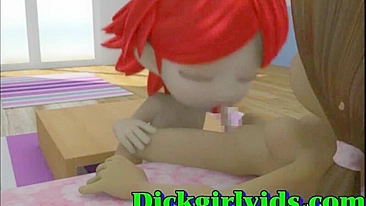 Shemale fucks and rides in horny hentai anime