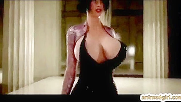 Anime Beauty with Big Boobs Sucks Shemale's Big Cock in 3D Porn