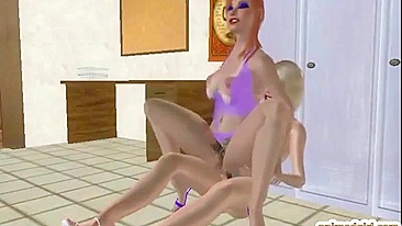 2 Shemale Anime Characters Ride Stiff Dicks in 3D Porn