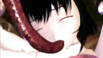 Girl Gets Drilled in All Holes by Tentacles in 3D Animated Porn