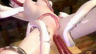 Girl Gets Drilled in All Holes by Tentacles in 3D Animated Porn