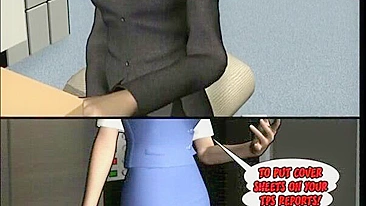Big-Boobed Office Girl in 3D Comic Porn