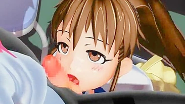 Busty Coed Gets Fucked by Shemale 3D Anime Porn