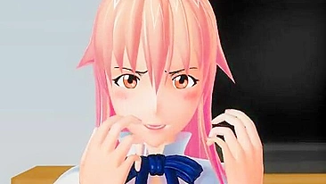 Busty Coed Gets Fucked by Shemale 3D Anime Porn