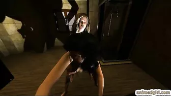 Big-Titted Futanari Poking from Behind in 3D Porn