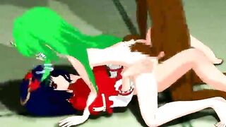 Shemale Gangbang Threesome with Dildos and Toons