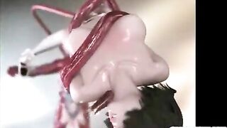 Monster Tentacles and Big Cock Take Down 3D Anime in Wild Orgy