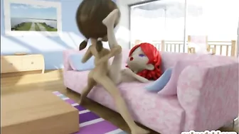 Shemale Ghetto Cutie Gets Hot 3D Fuck in Sofa