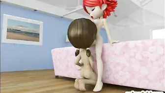 Shemale Ghetto Cutie Gets Hot 3D Fuck in Sofa