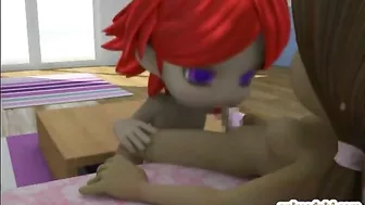 Shemale Ghetto Cutie Gets Hot 3D Fuck in Sofa