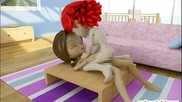 Shemale Ghetto Cutie Gets Hot 3D Fuck in Sofa