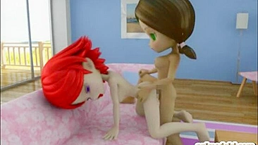 Shemale Ghetto Cutie Gets Hot 3D Fuck in Sofa