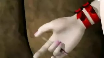 Busty Transexual Hentai Threesome Rides Dick and Gets Cumshot Facial