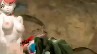 Busty Transexual Hentai Threesome Rides Dick and Gets Cumshot Facial