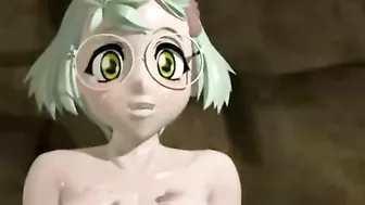 Busty Transexual Hentai Threesome Rides Dick and Gets Cumshot Facial