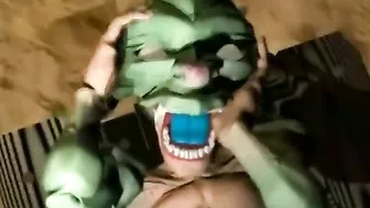 Busty Transexual Hentai Threesome Rides Dick and Gets Cumshot Facial