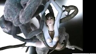 Anime Hentai Caught and Fucked by Spider Monsters