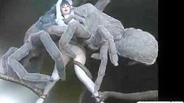 Anime Hentai Caught and Fucked by Spider Monsters