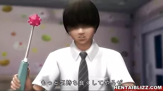 Two Guys Finger Chained Pussy, Suck Big Tits in 3D Hentai