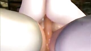 Shemale 3D Anime Ghetto Threesome Fucked and Creampie