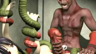 Tentacle Fucking of 3D Hentai Caught in a Tentacle Orgy