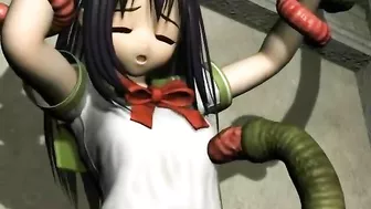 Tentacle Fucking of 3D Hentai Caught in a Tentacle Orgy