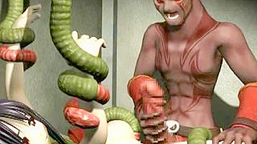 Tentacle Fucking of 3D Hentai Caught in a Tentacle Orgy