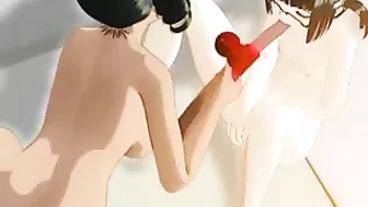 Mother Caught Lesbian Daughters with Strap-on in 3D Hentai Porn