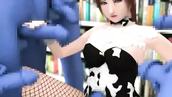 Tentacle-Sex with Big Boobs & Milk! 3D Hentai Girl Gets Tentacle Squeeze from Octopus
