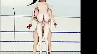 Hardcore 3D Hentai Shemale Smackdown and Threesome Fucked in the Ring!