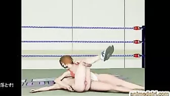 Hardcore 3D Hentai Shemale Smackdown and Threesome Fucked in the Ring!