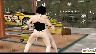 Busty Shemale Hentai Assfucks Each Other in Triple Penetration