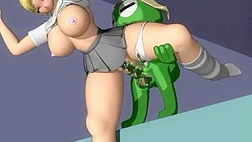 Monster Fucks Big-Boobed Doggy Styled in 3D Hentai Porn