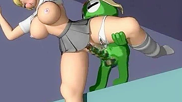 Monster Fucks Big-Boobed Doggy Styled in 3D Hentai Porn
