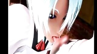 Maid Gets Sucked by Shemale in 3D Hentai Porn