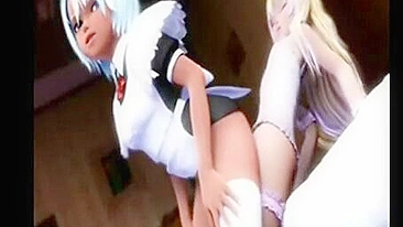 Maid Gets Sucked by Shemale in 3D Hentai Porn