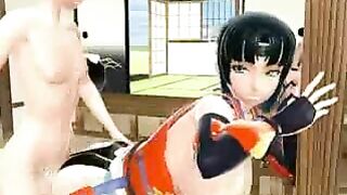 Shemale 3D Hentai Japanese Poked and Cummed in the Ass