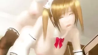 Shemale Maid Tittyfucked and Pussy Fucked in 3D Hentai