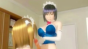Shemale Maid Tittyfucked and Pussy Fucked in 3D Hentai
