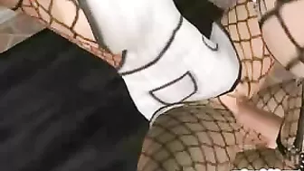 Shemale 3D Hentai with Big Tits Hard Drilled Pussy in the Kitchen