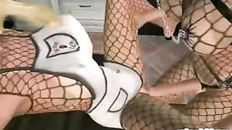 Shemale 3D Hentai with Big Tits Hard Drilled Pussy in the Kitchen