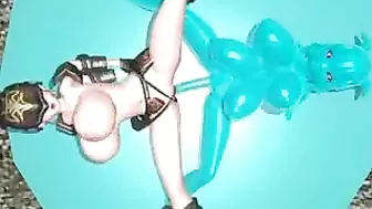 3d Hentai Shemale with Four Boobs Fucks Bondage Animated Girl
