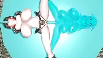 3d Hentai Shemale with Four Boobs Fucks Bondage Animated Girl