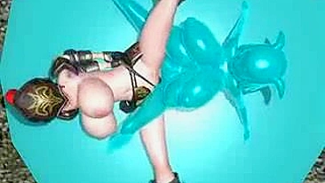 3d Hentai Shemale with Four Boobs Fucks Bondage Animated Girl