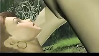 Lesbian Hentai Licking in Ghetto 3D