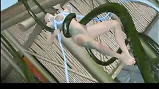 Slut Fucked by Snake Monster in 3D Animated Hentai