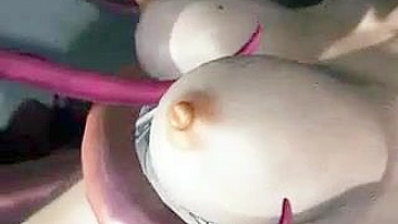Tentacle Poked All Holes in Sexy 3D Hentai Anime