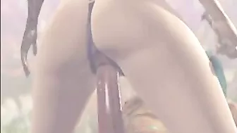 3D Hentai Girl Sucks and Rides Stiff Bigcock