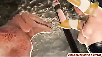 3D Hentai Captive Gets Ass Injection with Enema Bondage