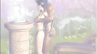 Ghetto Girl Gets Blowjob from Big Cock in Outdoor Hentai Scene